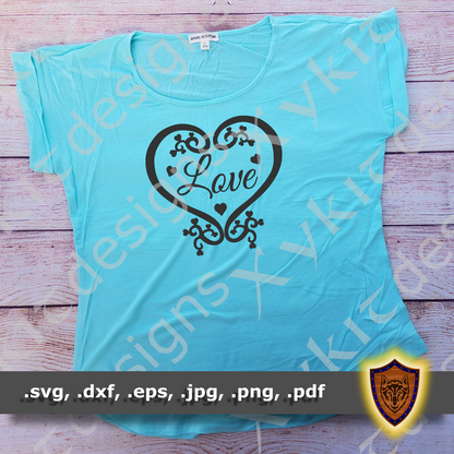 Love SVG - Silhouette - Scrapbook - T-Shirt - Vinyl design (Digital Download)