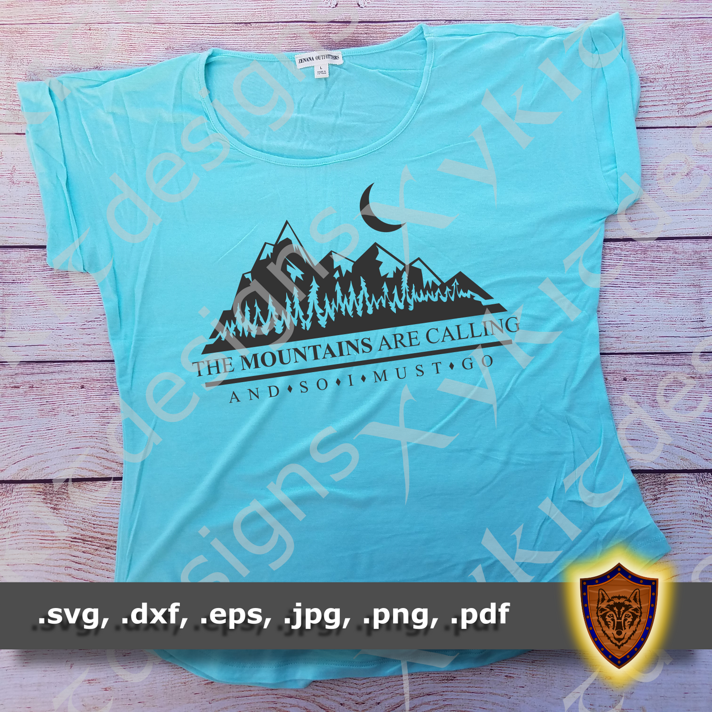 The Mountains are calling - Nature Silhouette - T-shirt SVG design (Digital Download)