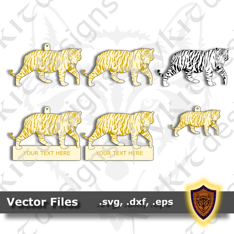 Tiger SVG - Animal Ornament - Magnet - Key Chain - (SVG, DXF, EPS) Digital Download