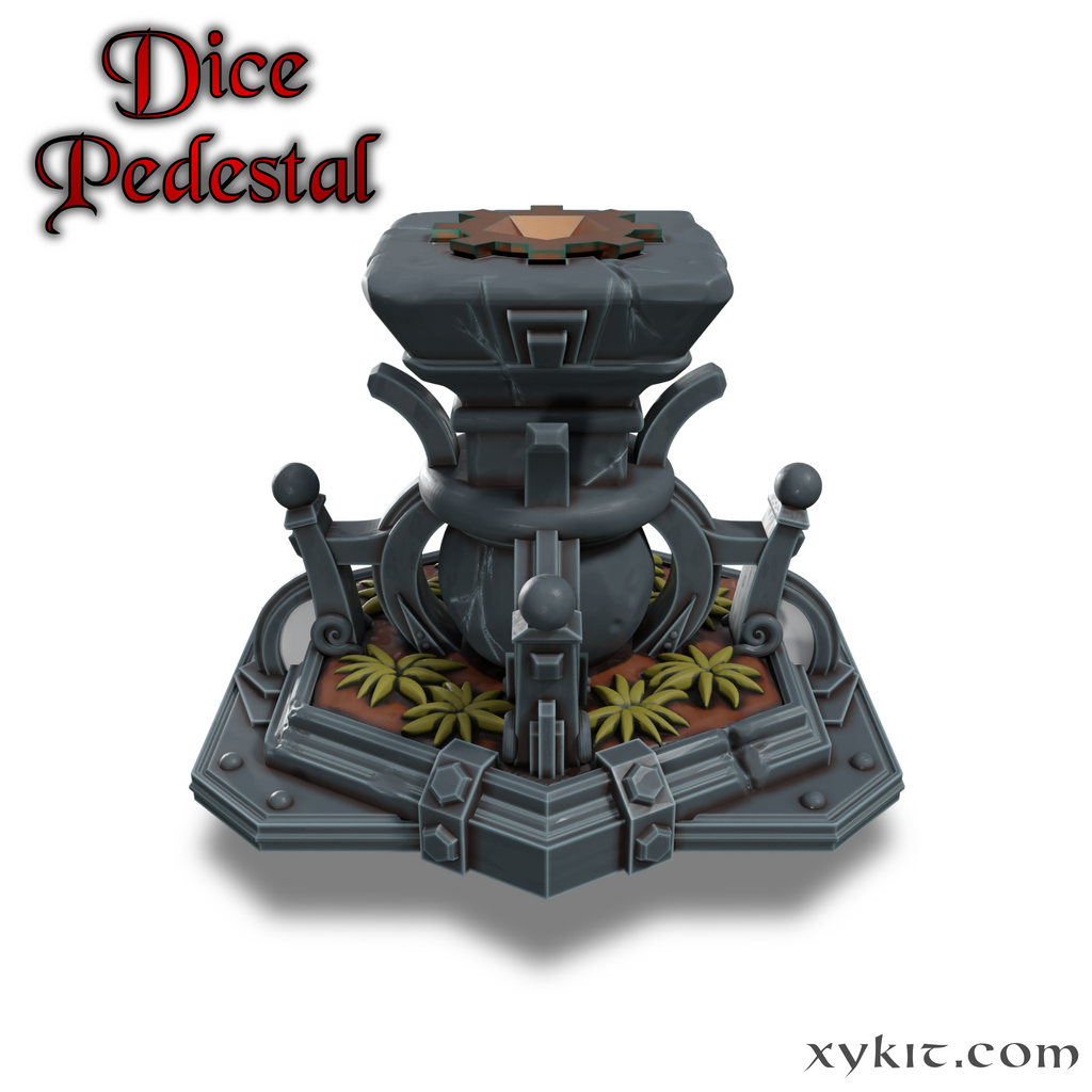3D printable Dice Pedestal - D4, D6, D8, D10, D12, D20 - 3D print file ...