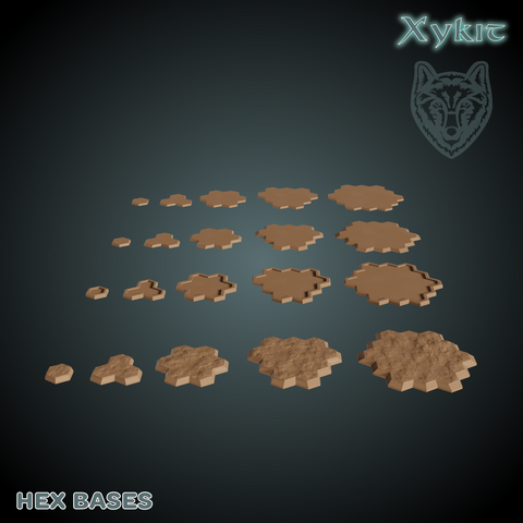 Hex - miniature bases - 3D print files
