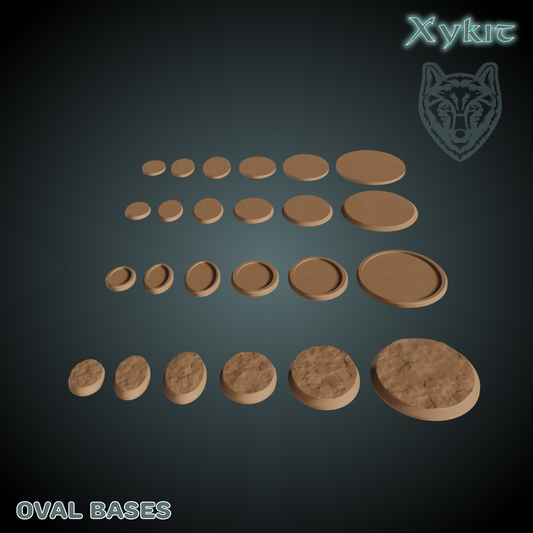 Oval - miniature bases - 3D print files