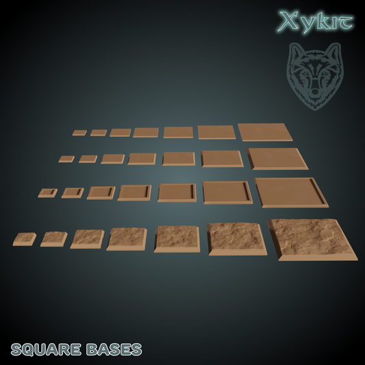 Square - miniature bases - 3D print files